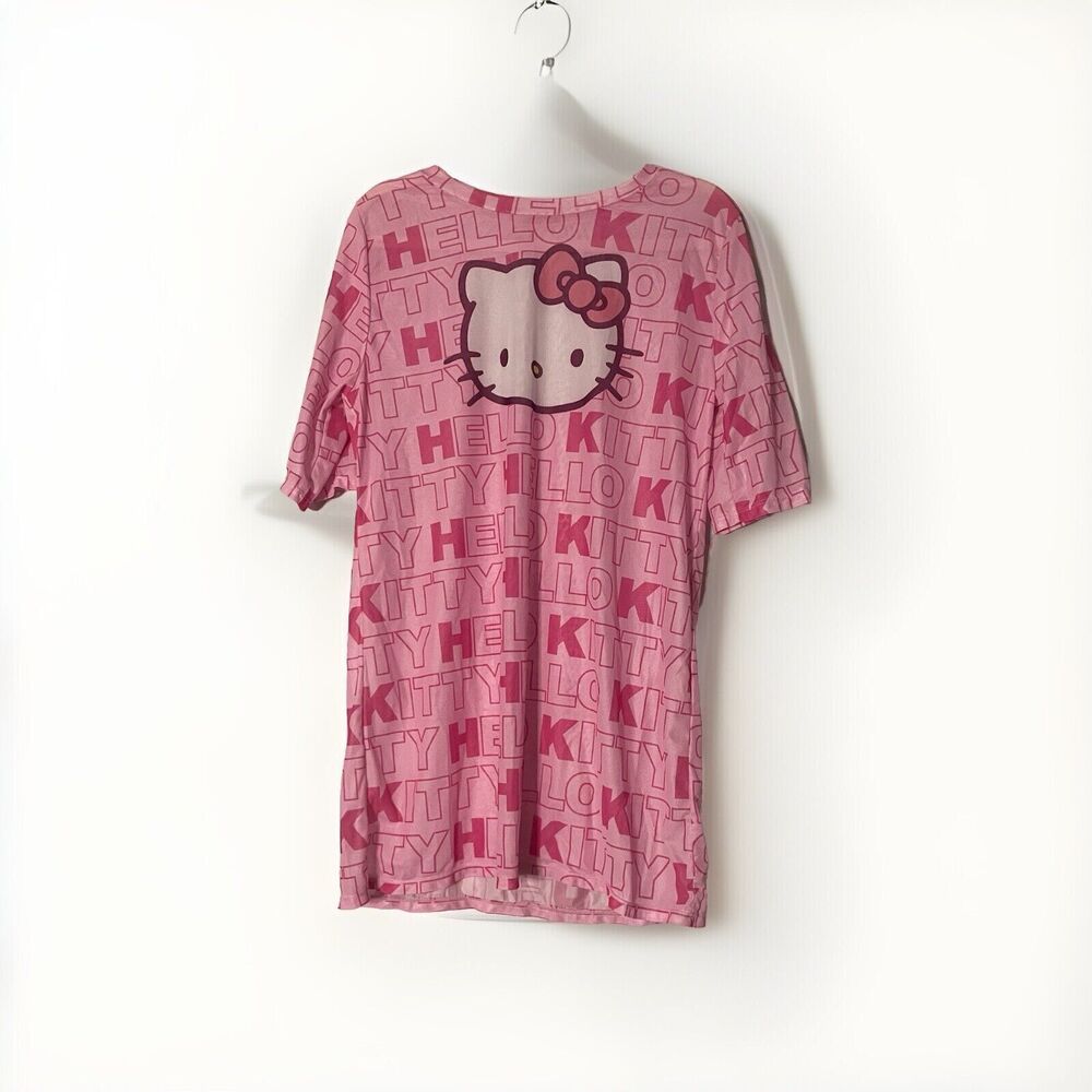Hello Kitty & Friends Swim Pink Sheer Letter  Cartoon Graphic Beach Coverup OS